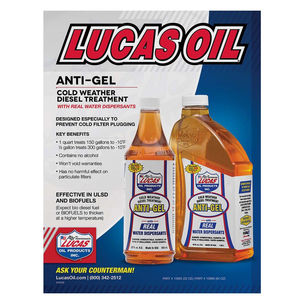Lucas Oil 10866 Anti-Gel Cold Weather Diesel Automotive Additive - 64 Fluid  Ounces