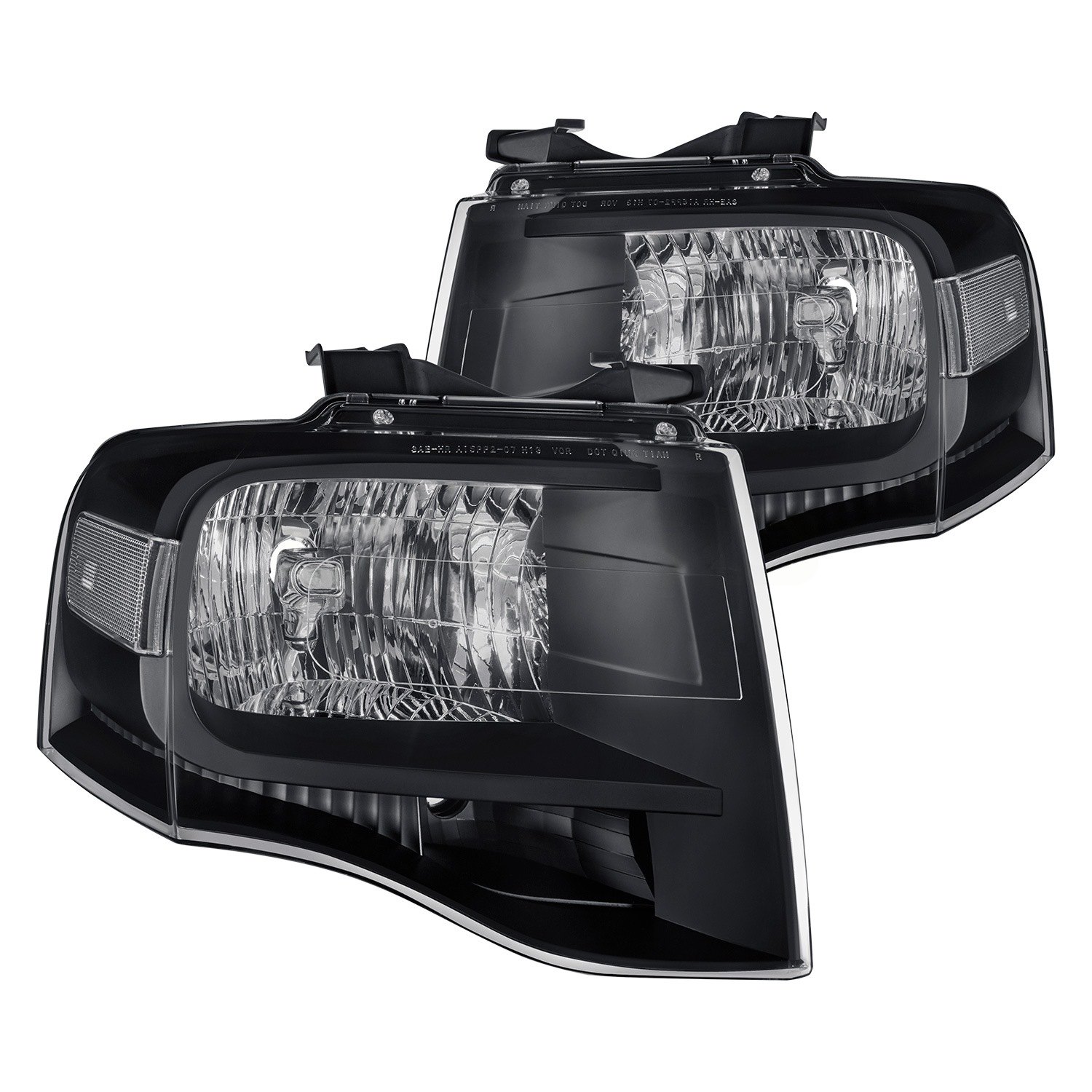 FOR 2007-2014 FORD EXPEDITION FACTORY STYLE REPLACEMENT HEADLIGHTS LAMPS BLACK