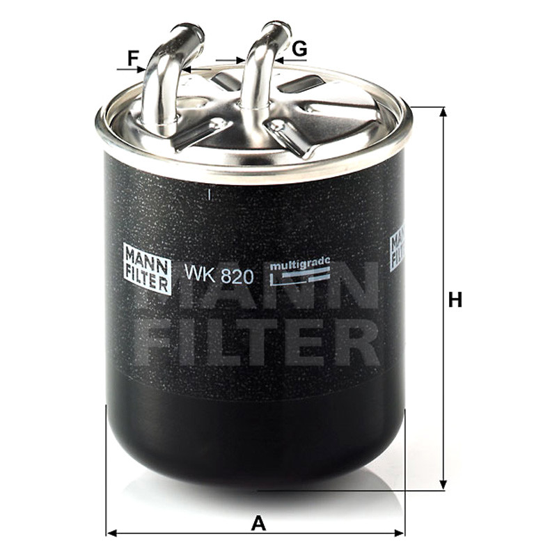 MANN-FILTER WK 820/1 Brandstoffilter - voor Auto's Transporters MANN-FILTER WK 820/1 Brandstoffilter - voor Auto's Transporters