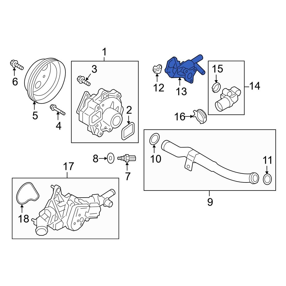 Mazda OE PYFB1519YE - Lower Engine Coolant Outlet Flange