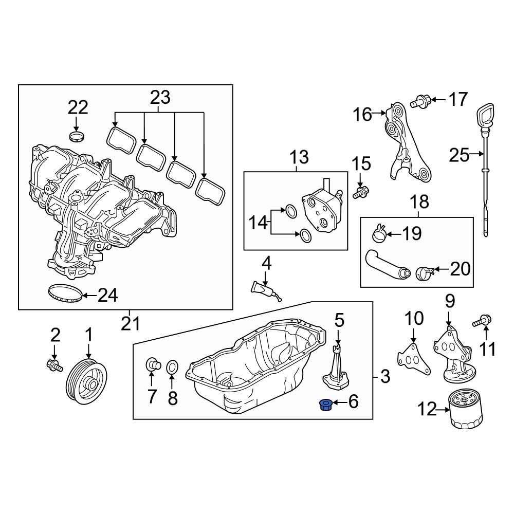 Mazda OE 9WAB00603 Engine Oil Level Sensor Nut
