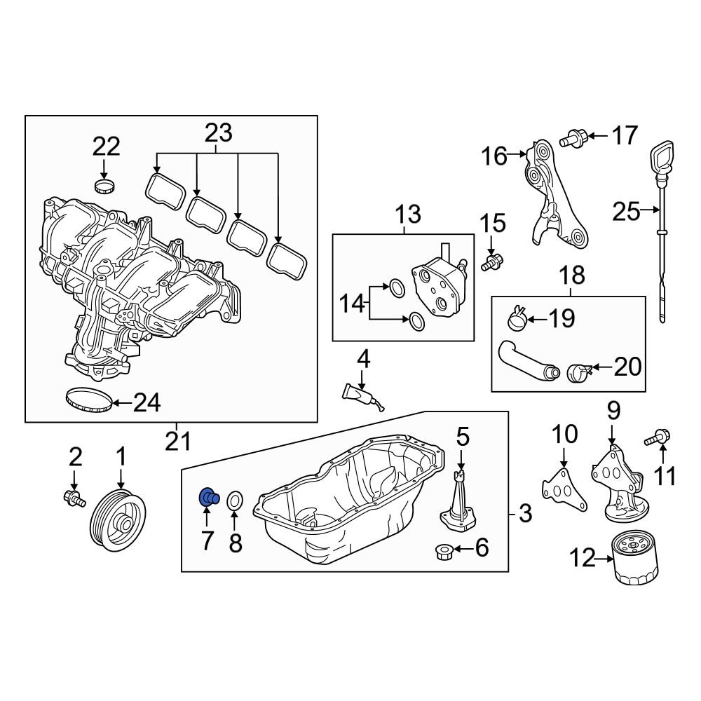 Mazda OE PE0210404 Engine Oil Drain Plug