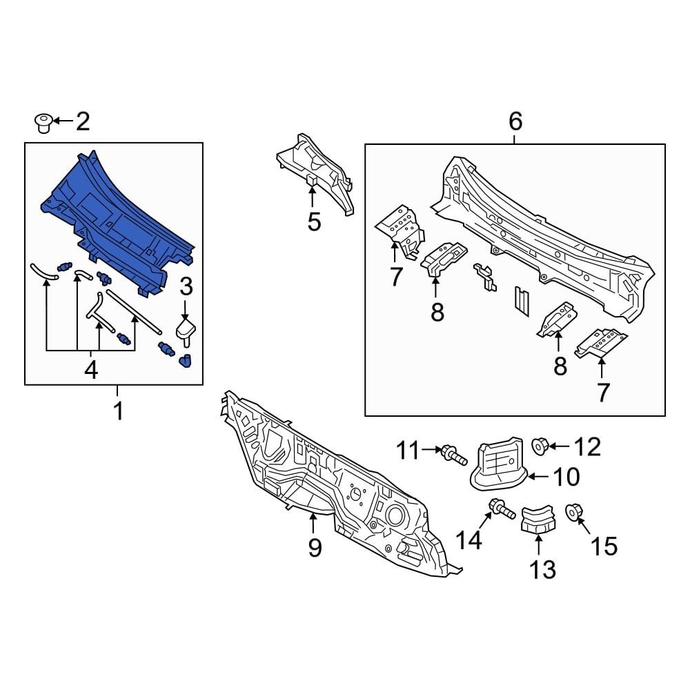 Mazda OE TK48507R0C - Front Right Cowl Cover