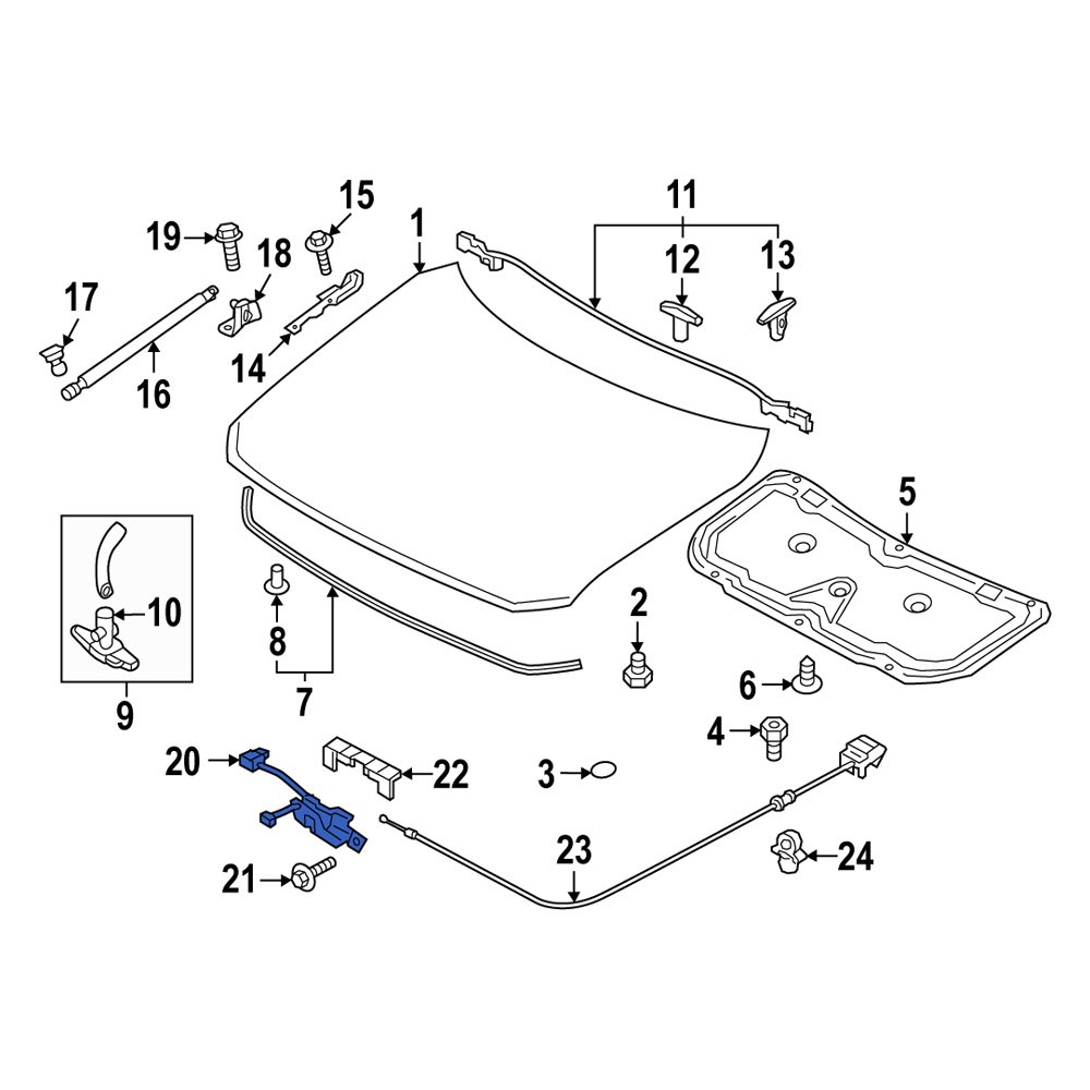 Mazda OE VA4056620 - Front Hood Latch