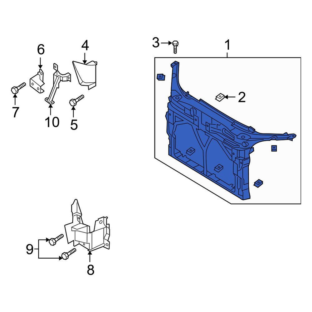 Mazda OE BP4K53110J - Front Radiator Support Panel