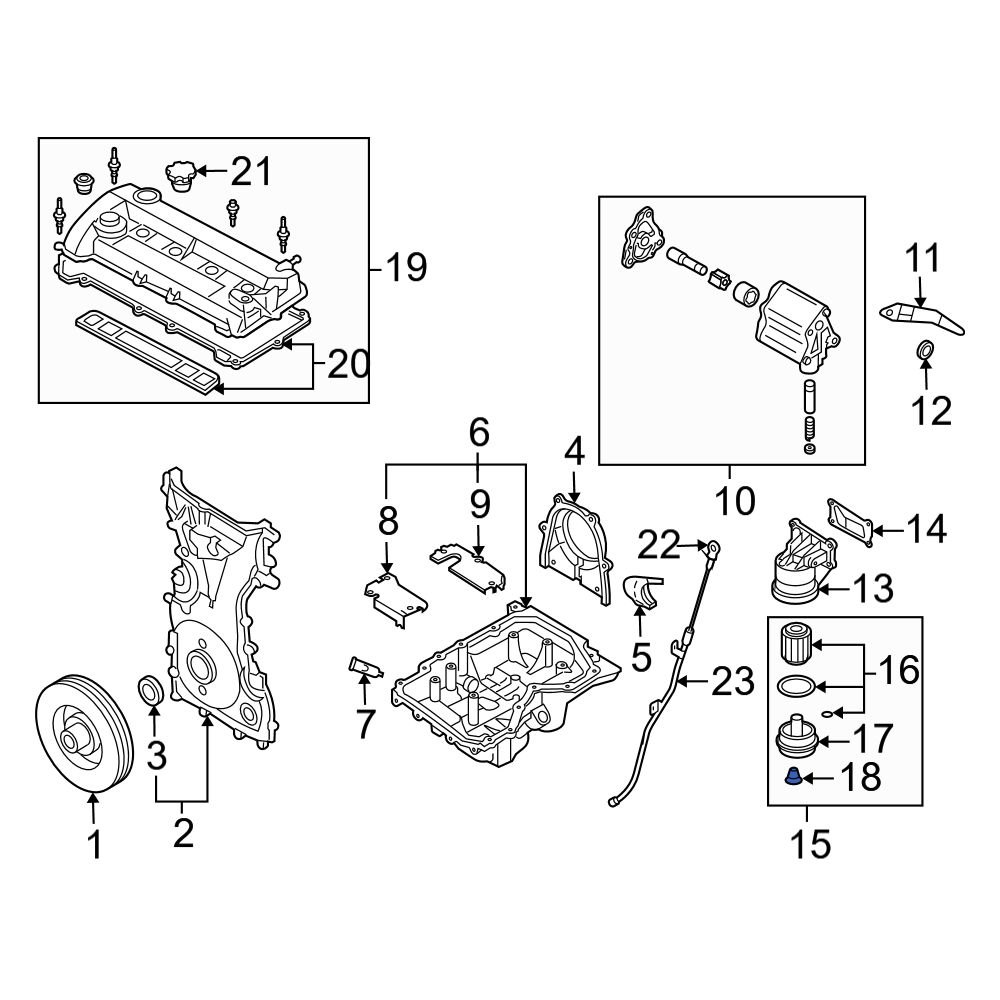 Mazda OE LF0114325 Engine Oil Filter Housing Drain Plug