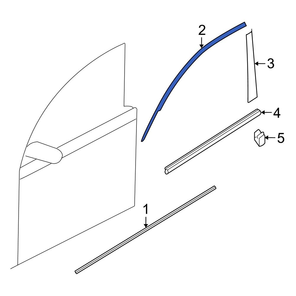 Mazda OE BP4K508W1A Front Left Upper Door Applique
