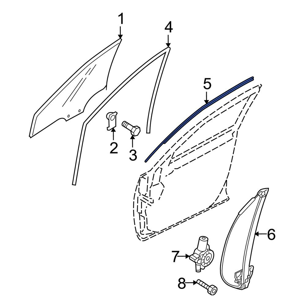 Mazda OE BBM4508V1 - Front Right Door Reveal Molding