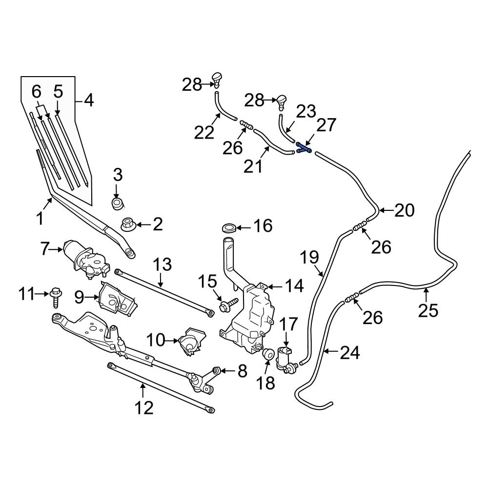 Mazda OE NE5167502 Windshield Washer Hose Connector