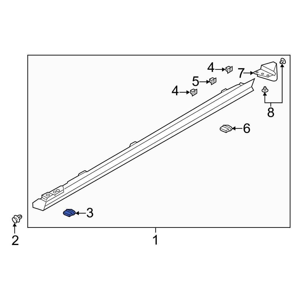 Mazda Oe Bp4l51sj3 Front Rocker Panel Molding Clip