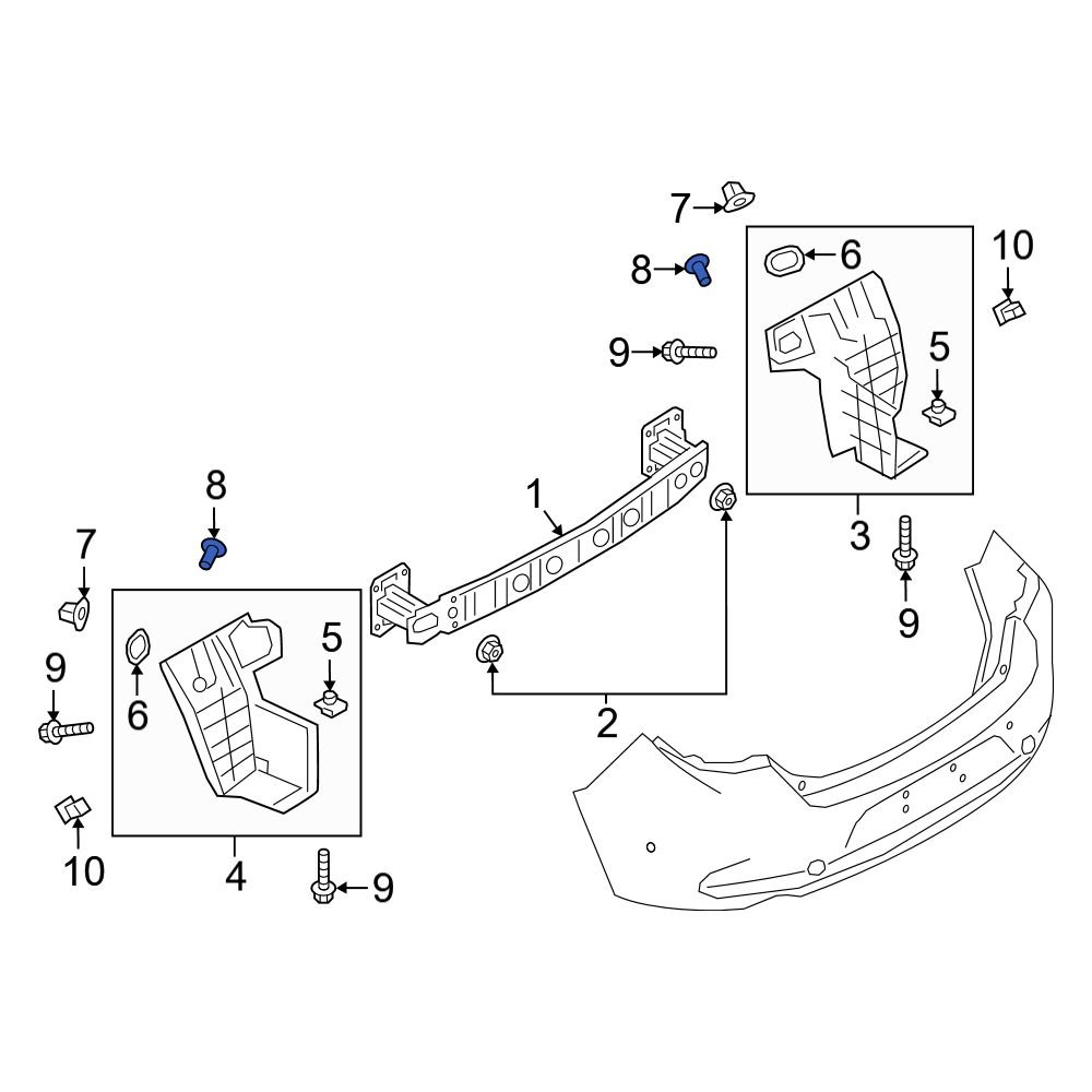 Mazda OE GRT656375 Bumper Splash Shield Nut