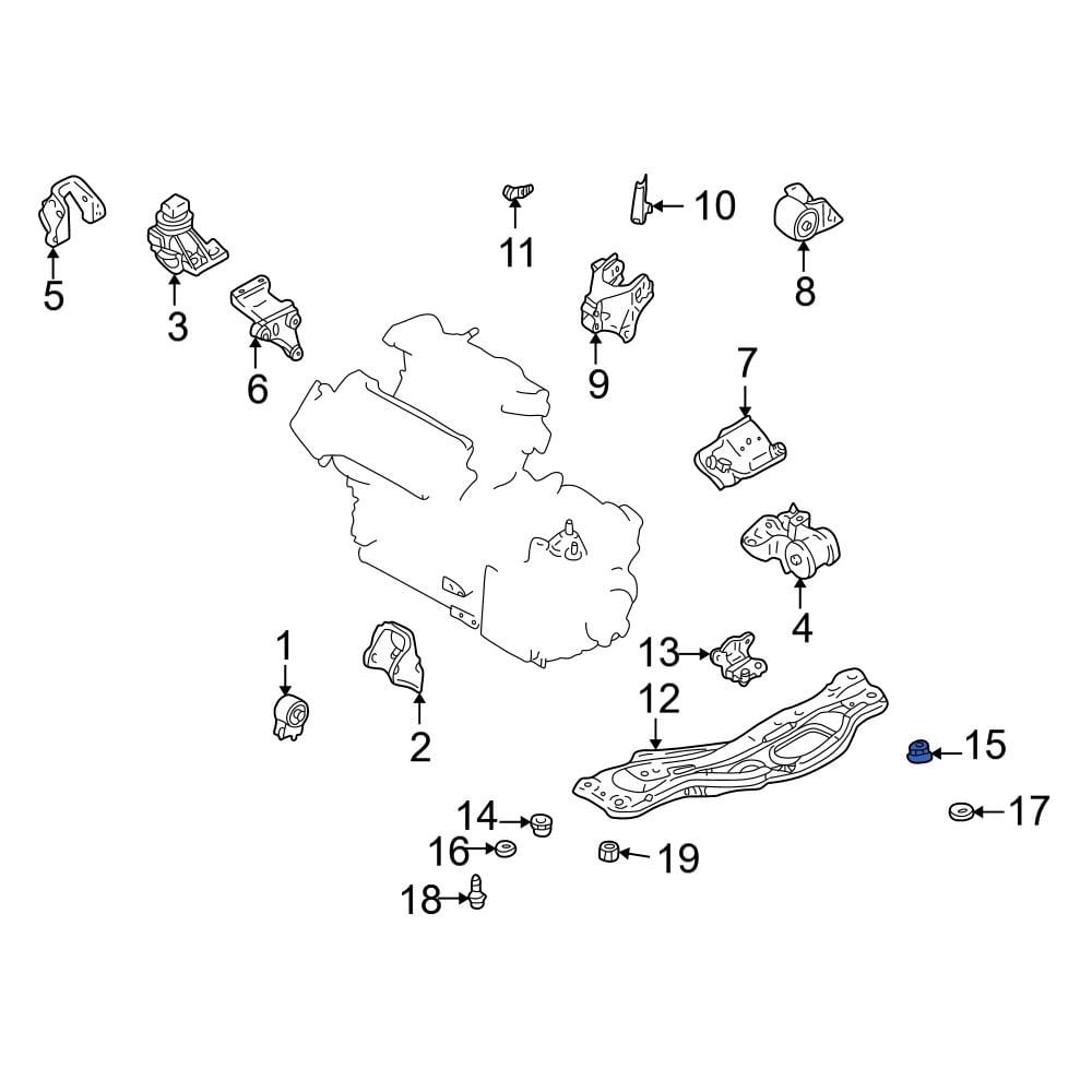 Mazda OE B45539820 - Rear Engine Cradle Insulator