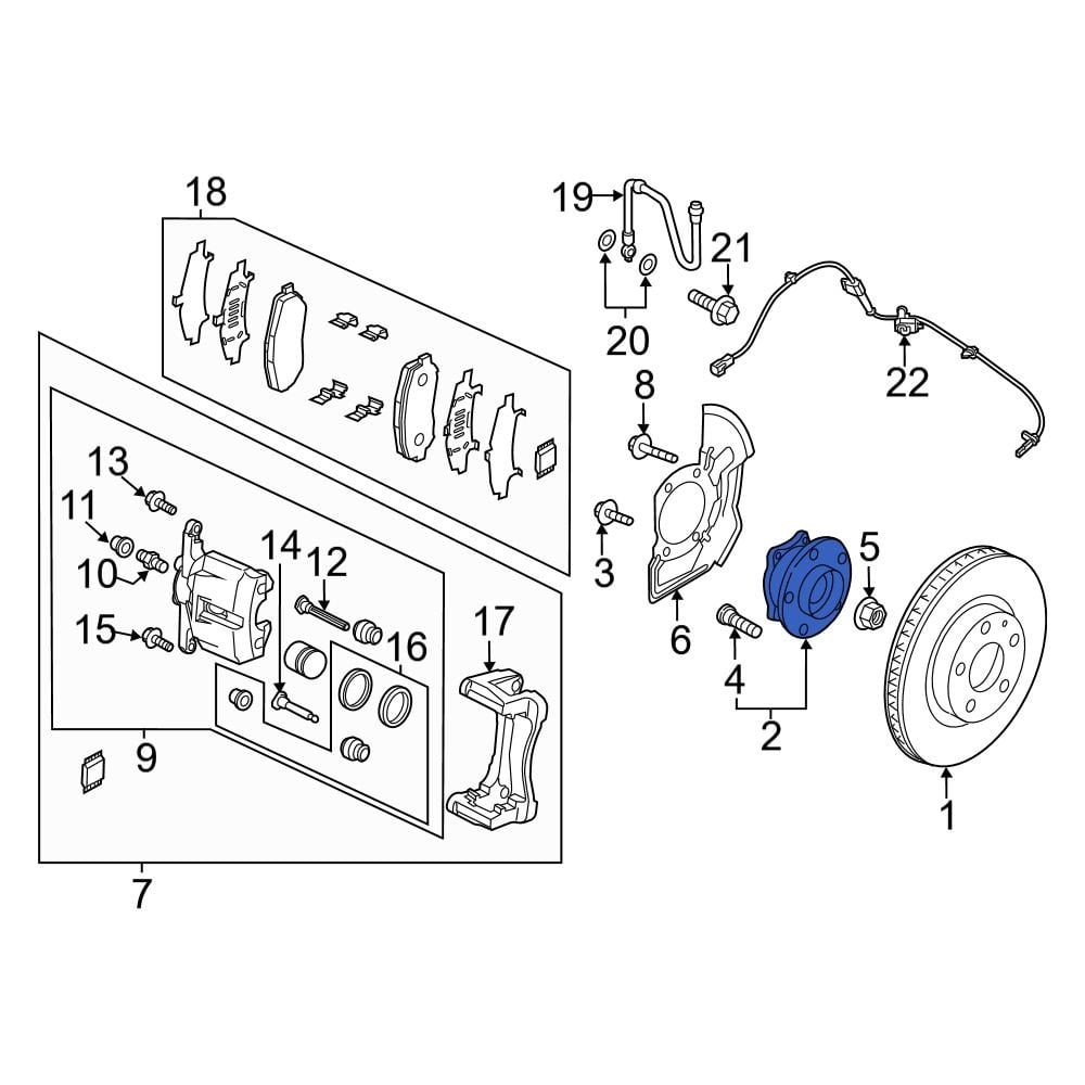Mazda OE KD353304XF - Front Wheel Bearing and Hub Assembly