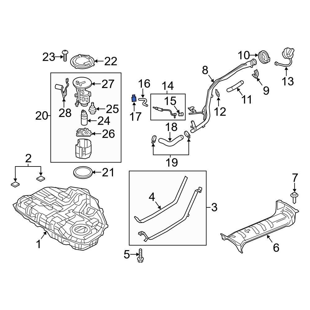 Mazda OE BFD142235 Fuel Tank Vent Hose Clamp
