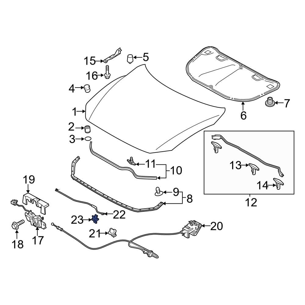 Mazda OE L20656652A - Hood Prop Rod Clip