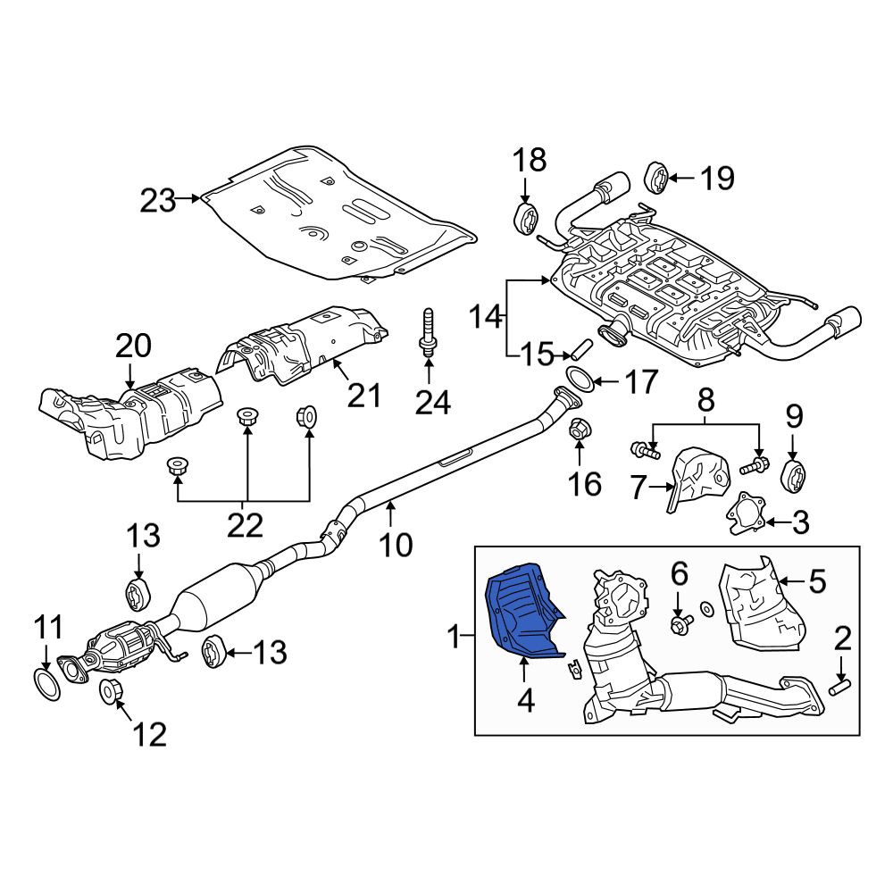Mazda OE PY8813380A Rear Catalytic Converter Heat Shield