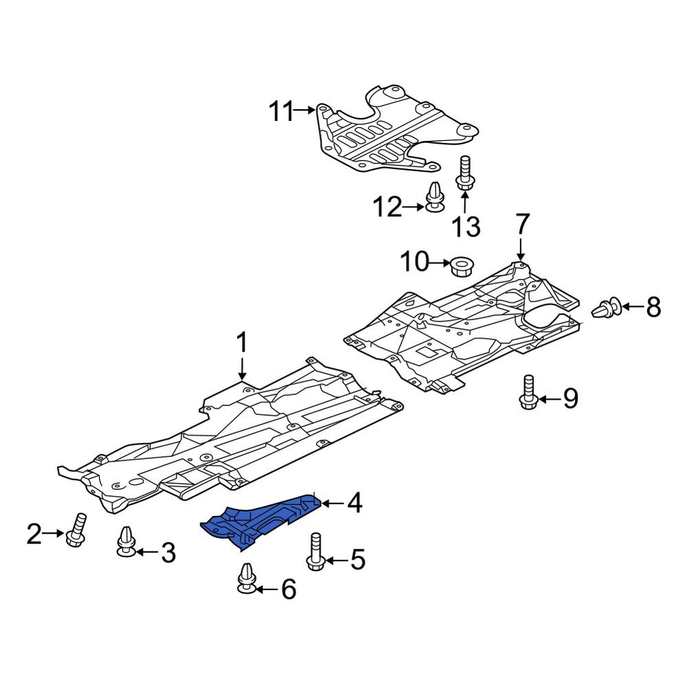 Mazda OE GHP956076A - Front Right Outer Floor Pan Splash Shield