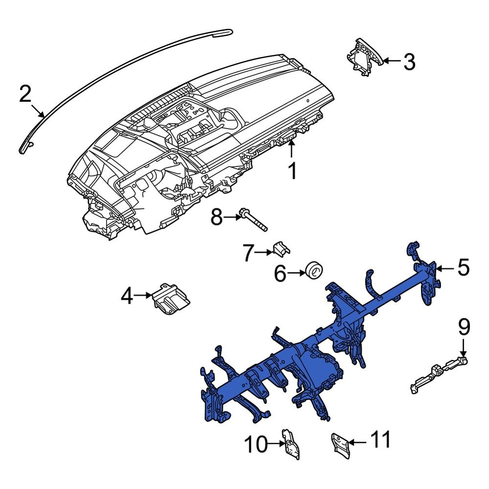 Mazda OE DN4E60420 Instrument Panel Reinforcement