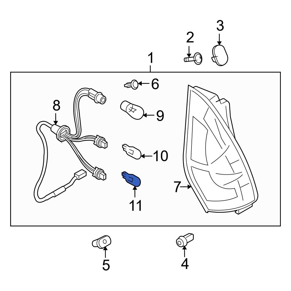 Mazda OE 997008215 Rear Brake Light Bulb