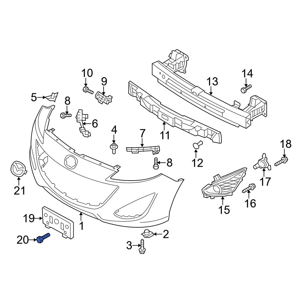 Mazda OE 9CD600520 Front License Plate Bracket Screw