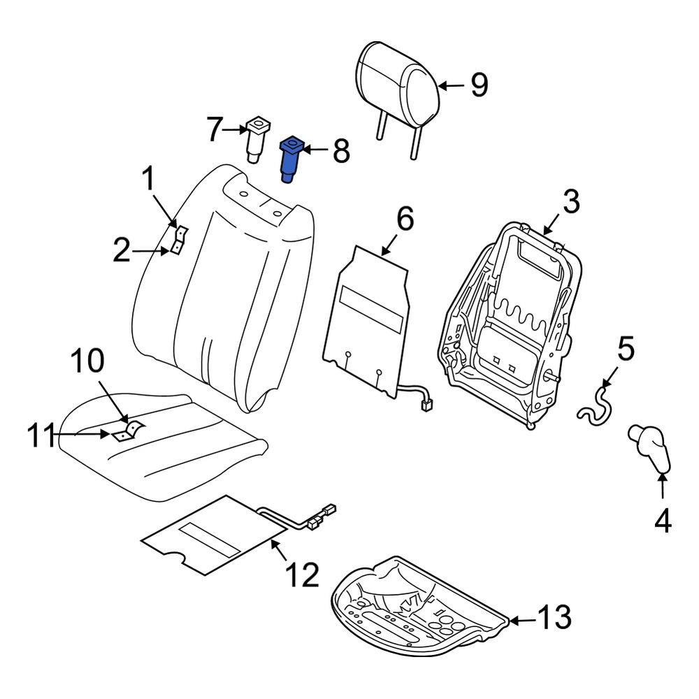 Mazda OE BP4K881G802 Headrest Guide