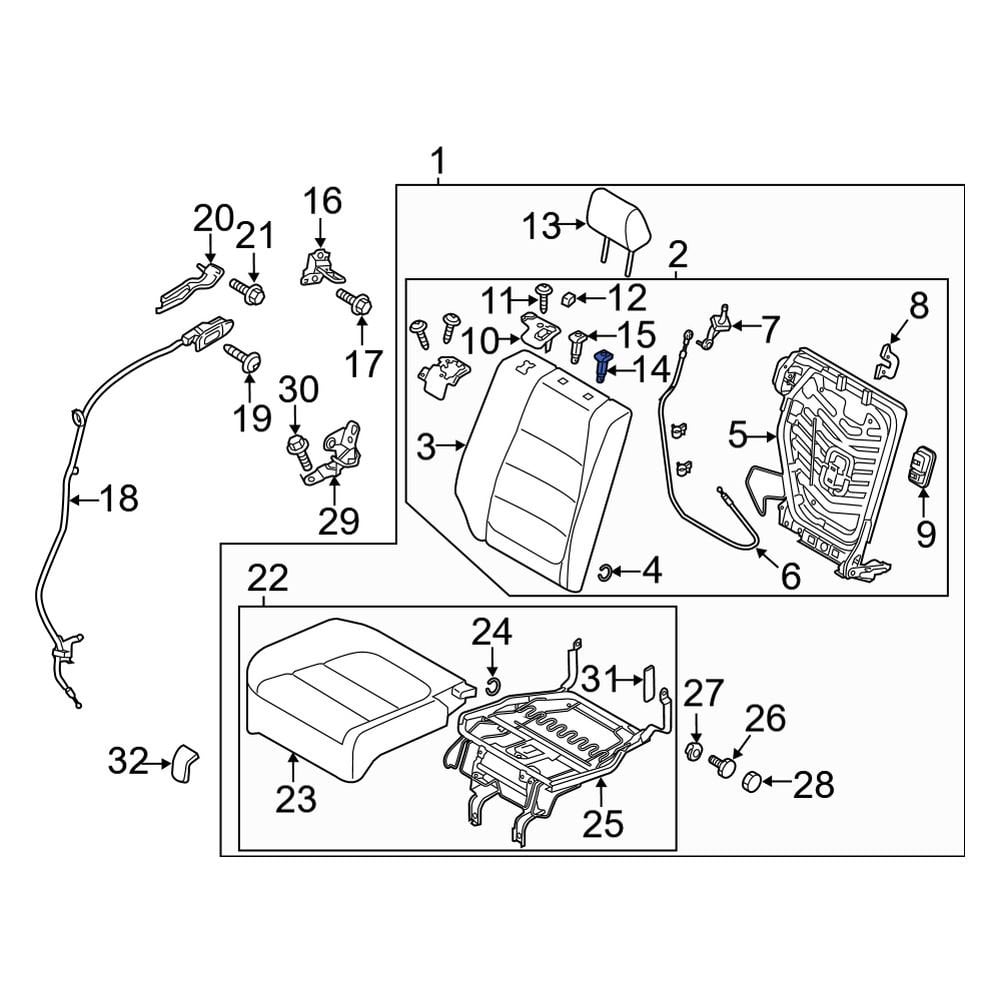 Mazda OE KD45881G834 - Rear Left Inner Headrest Guide