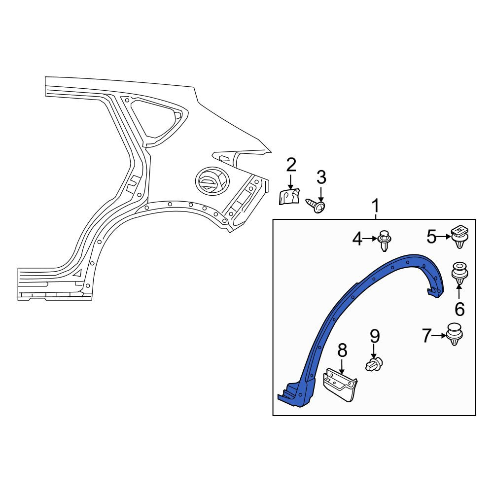 Mazda OE KD5351W50C8N - Rear Right Wheel Arch Molding