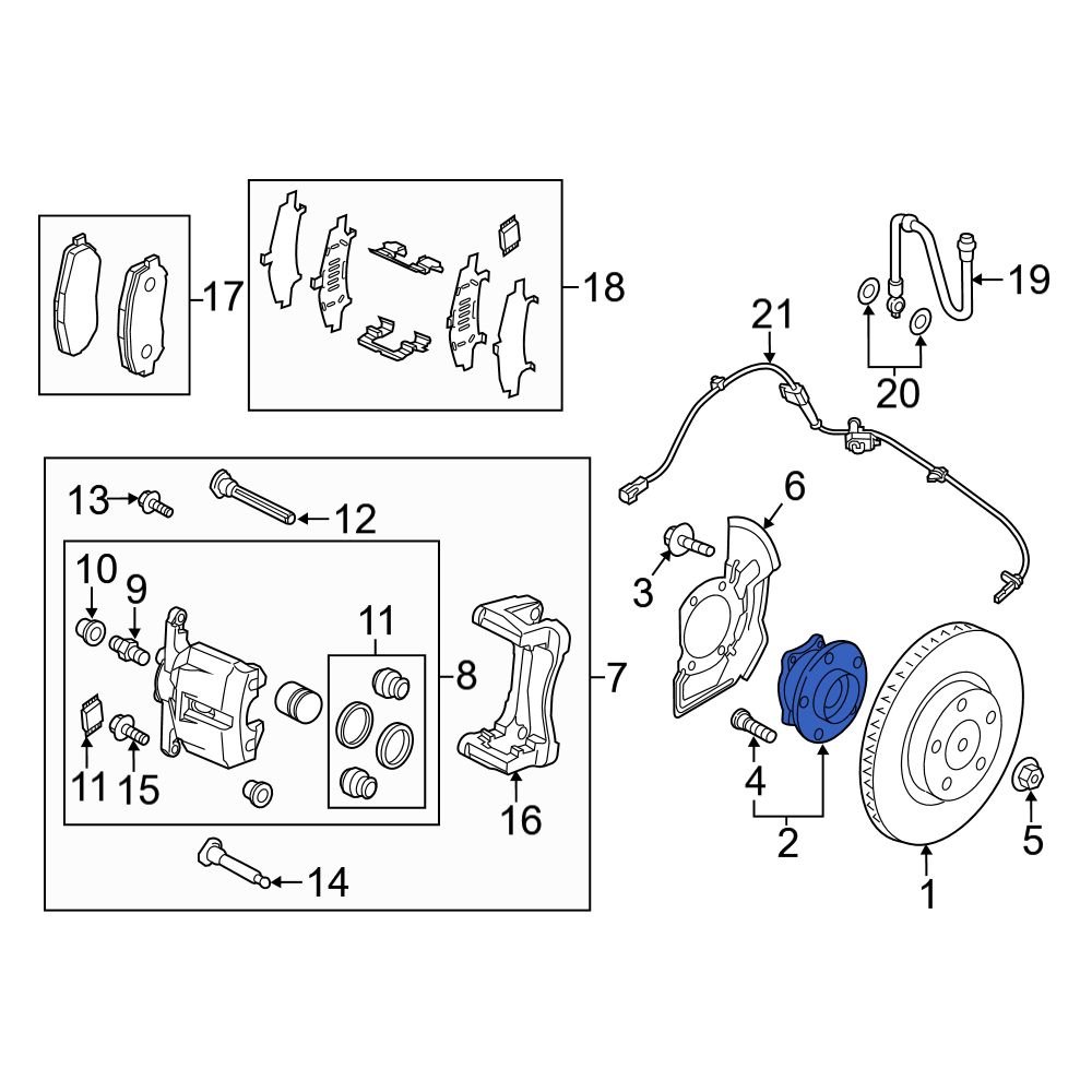 Mazda OE KD353304XF - Front Wheel Bearing and Hub Assembly