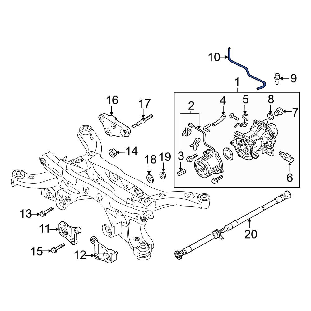 Mazda OE KE0227090A Rear Differential Vent Hose