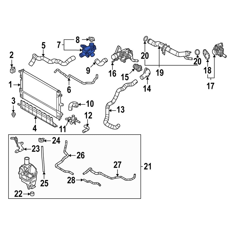 Mazda OE PX4J1517YA Engine Coolant Filler Neck