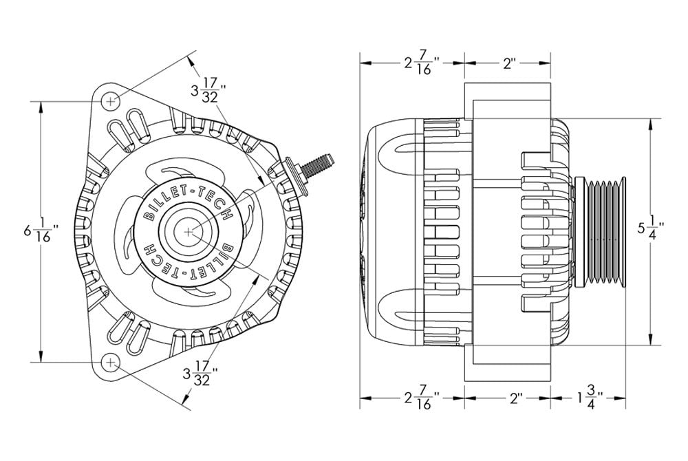 Mechman Alternators® B13969240B S Series BilletTech Racing