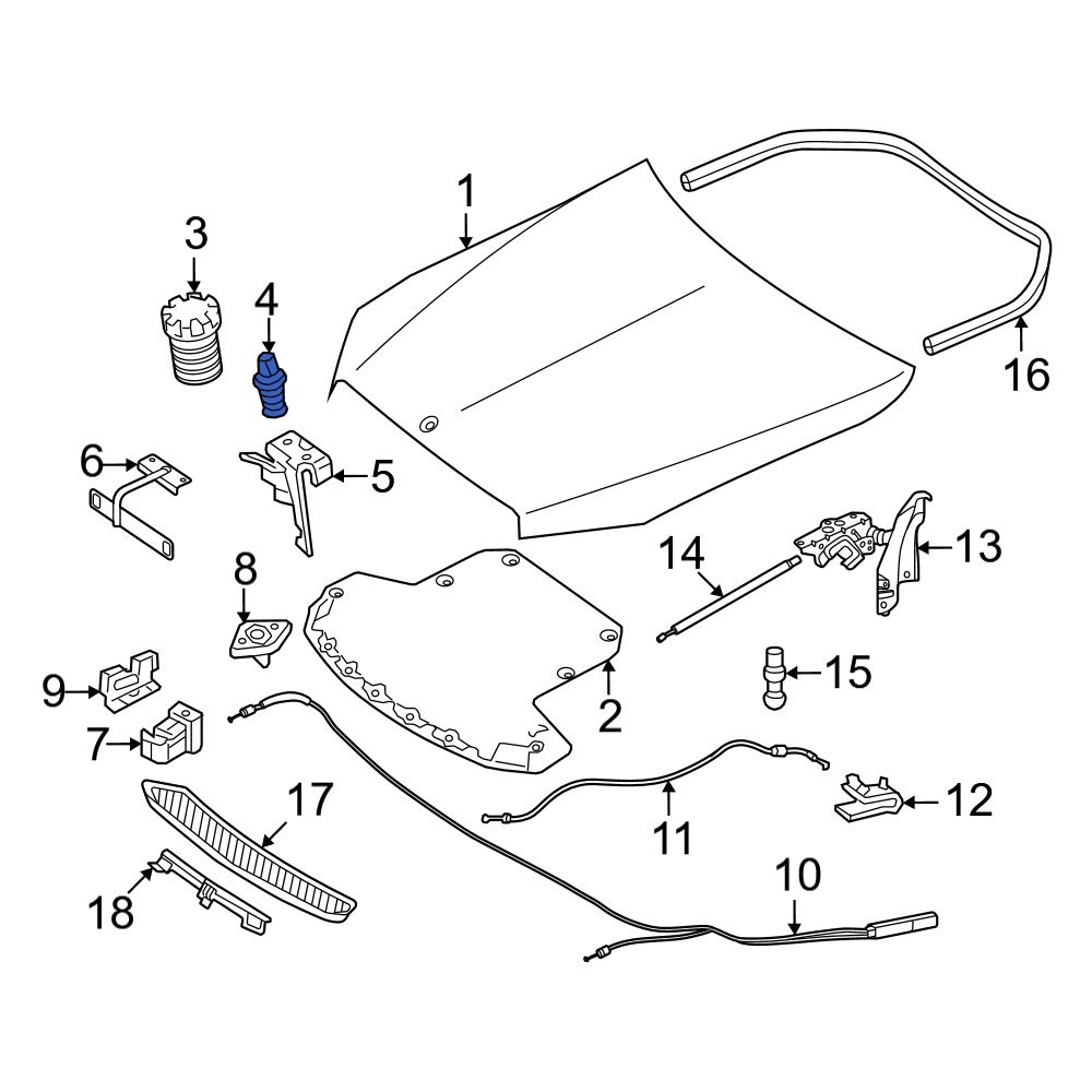 MercedesBenz OE 2058800027 Front Hood Pop Up Spring