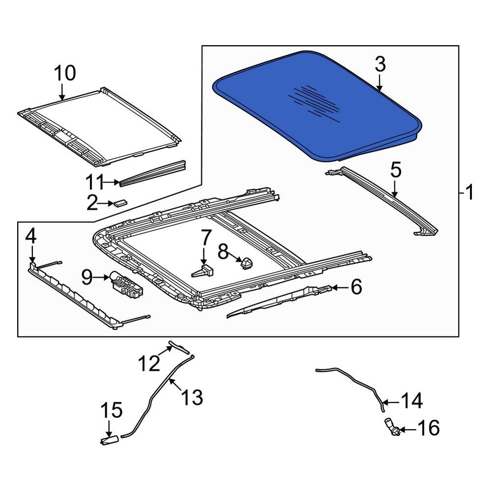 MercedesBenz OE 2067801500 Sunroof Glass