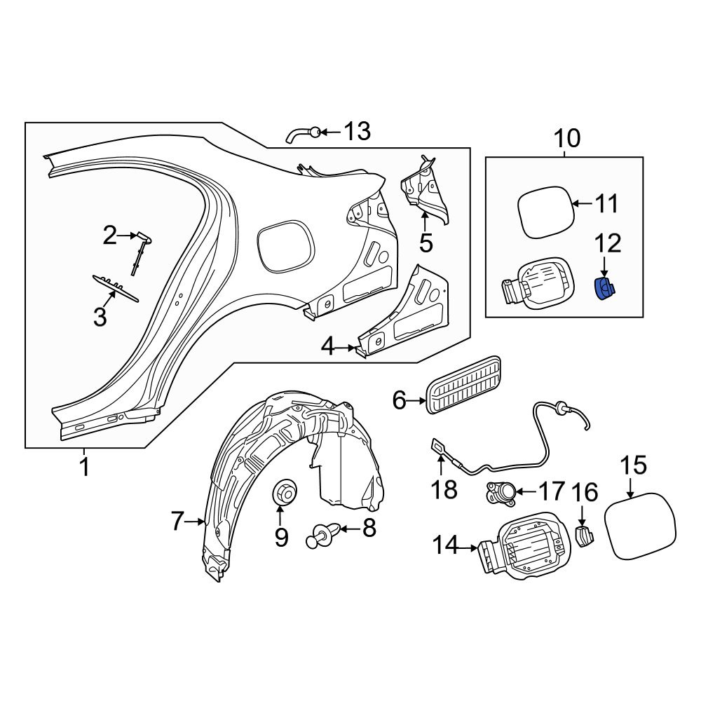 MercedesBenz OE 0008206112 Rear Fuel Filler Door Lock Actuator