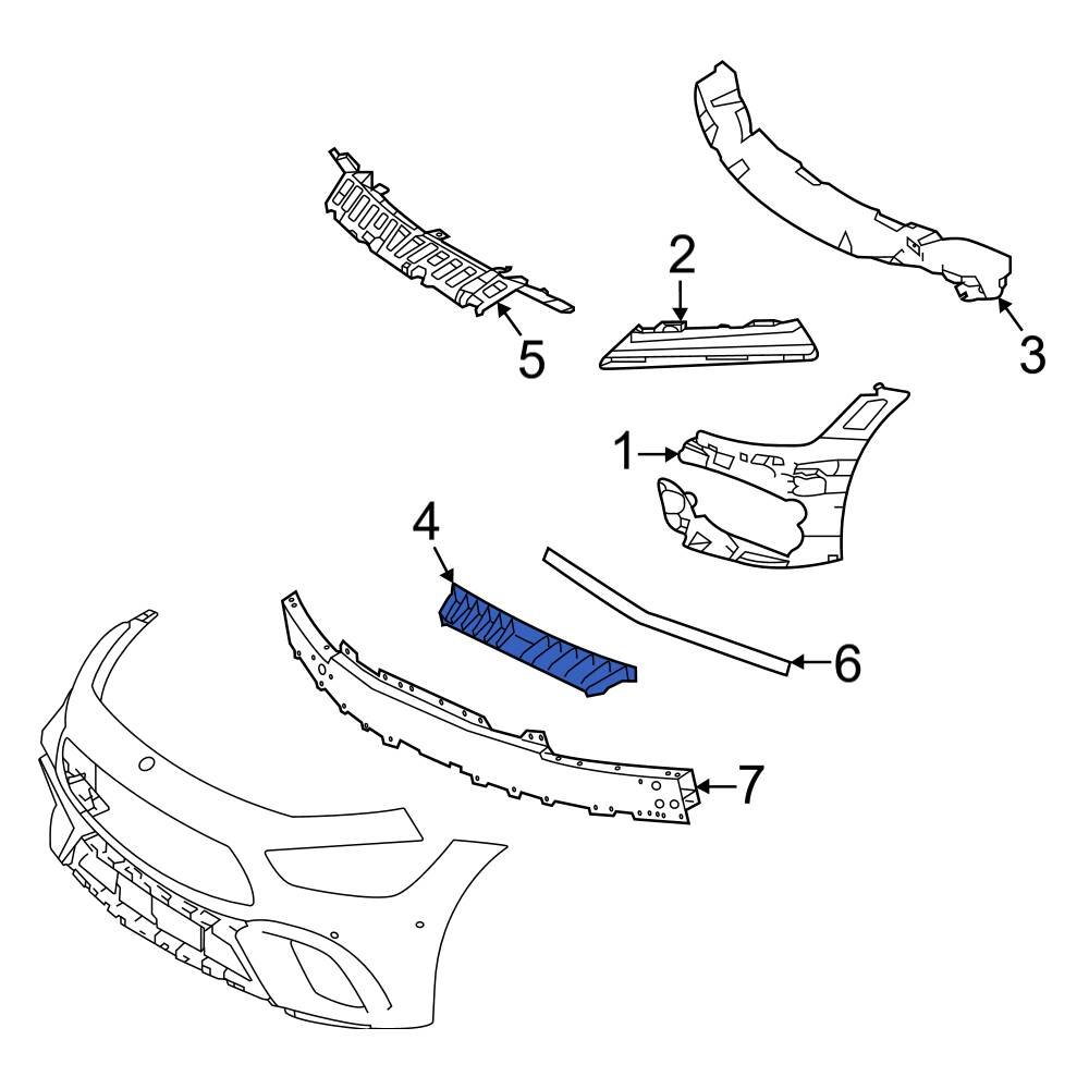 Mercedes Benz Oe 2908851501 Front Upper Bumper Cover Support Rail