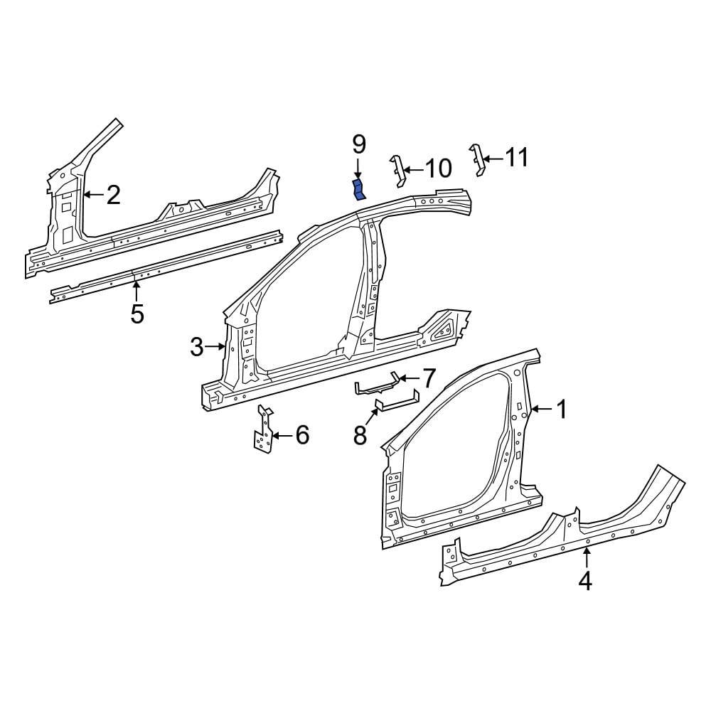 Mercedes-Benz OE 2576820500 - Left Body B-Pillar Reinforcement Insulator