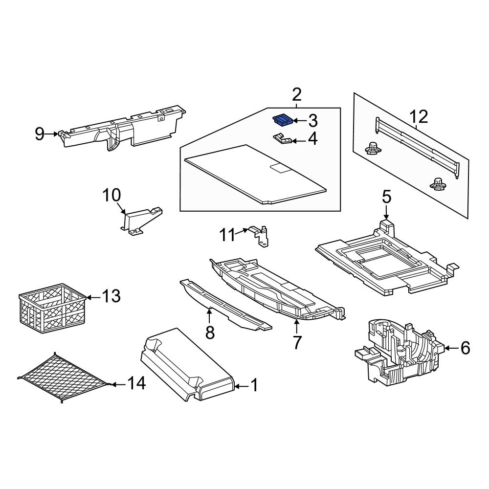 MercedesBenz OE 09968001849051 Rear Spare Tire Compartment Cover Latch