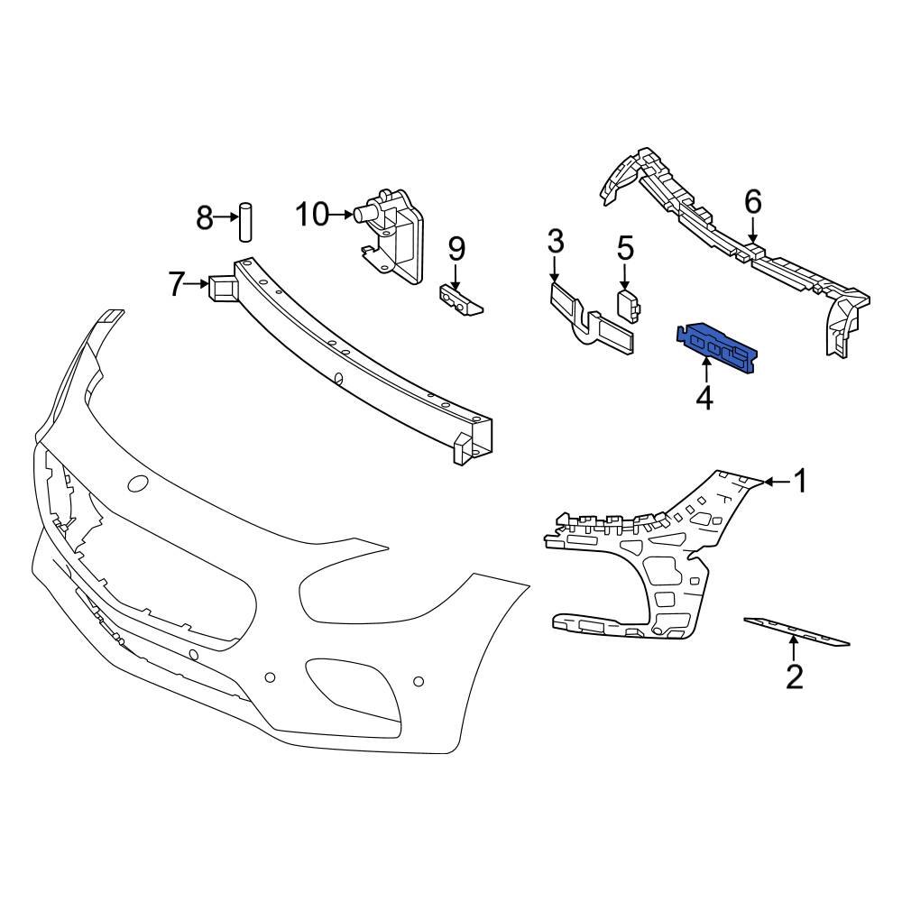 Mercedes-Benz OE 1908851701 - Front Left Outer Bumper Impact Absorber