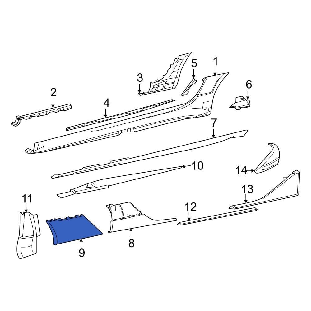 MercedesBenz OE 1906989100 Front Left Rocker Panel Guard