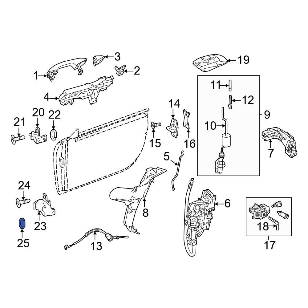 MercedesBenz OE 0009877945 Front Upper Door Hinge Cap