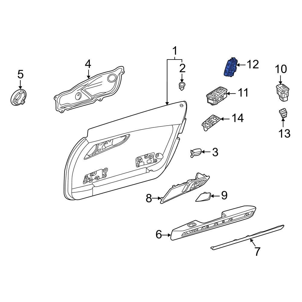 MercedesBenz OE 20490584029107 Left Door Lock Switch