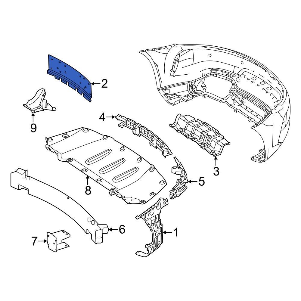 MercedesBenz OE 1905241600 Rear Upper Bumper Cover Heat Shield