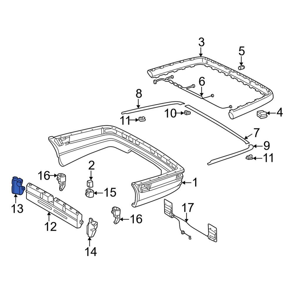 Mercedes-Benz OE 2108854237 - Rear Right Outer Bumper Impact Absorber