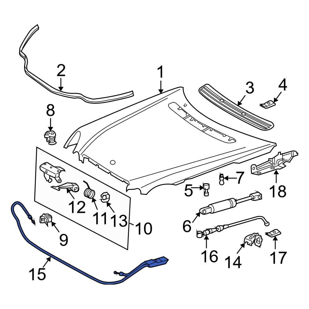 Mercedes-Benz OE 2118800159 - Front Hood Release Cable