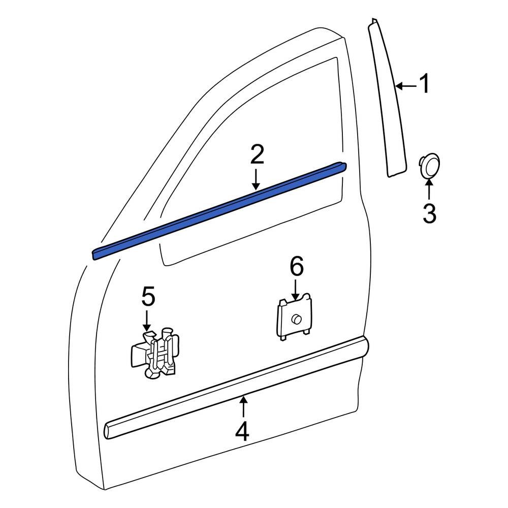 MercedesBenz OE 2116900480 Front Right Outer Door Belt Molding
