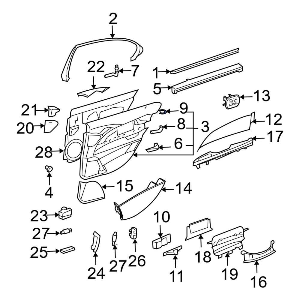 Mercedes-Benz OE 2029971281 - Front Inner Interior Door Handle Grommet