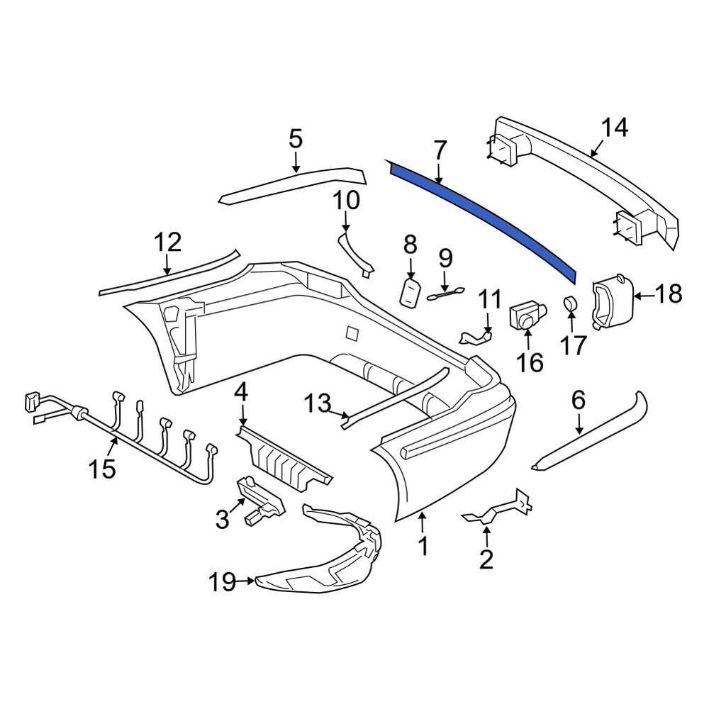 MercedesBenz OE 21188500219960 Rear Center Bumper Trim