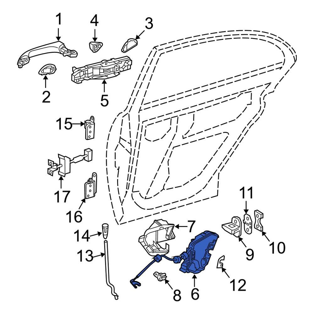 MercedesBenz OE 2017350085 Rear Door Latch Assembly