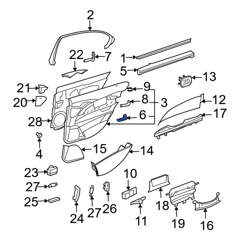MercedesBenz OE 21176601247F24 Front Left Inner Interior Door Handle
