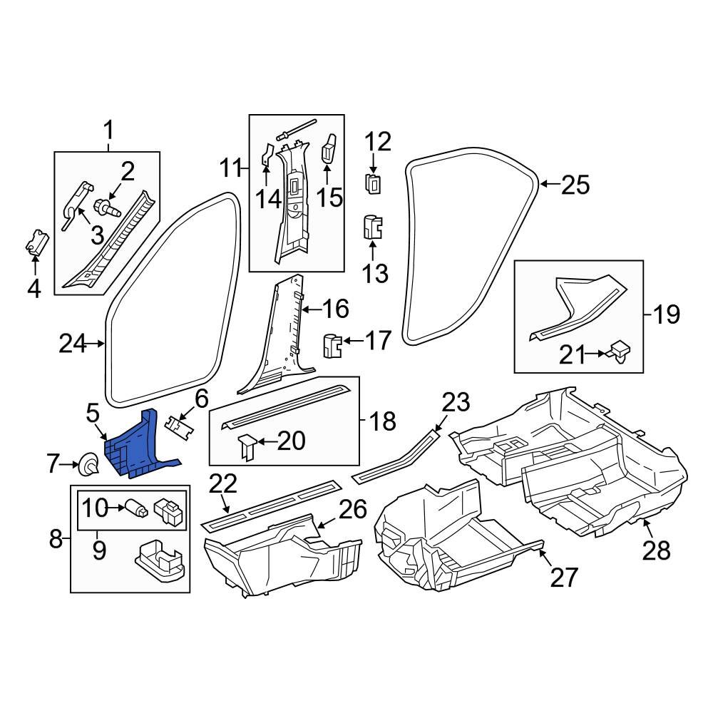 MercedesBenz OE 21268005069051 Left Kick Panel Trim